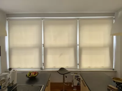 Fenster mit Hitzeschutz-Rollos